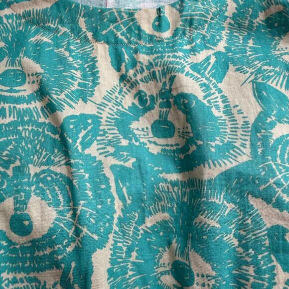 Raccoon Dress Handmade Amazing Quirky Trash Panda Dress Size XS/S Turquoise - Picture 4 of 7